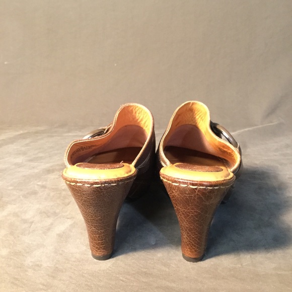 Bolo by Born brown leather ring heels sz 7 clogs - Picture 5 of 5